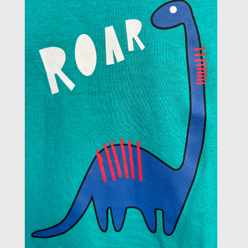 Kids Dino Roar Tee (Teal)