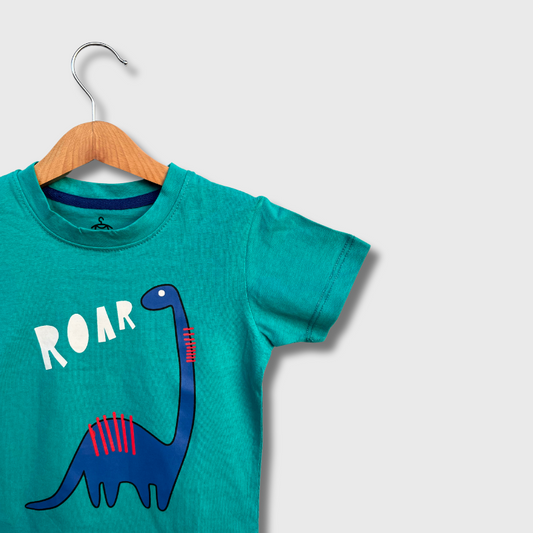 Kids Dino Roar Tee (Teal)