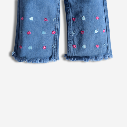 Light Blue - Blossom Hem Denim