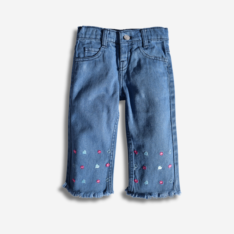 Light Blue - Blossom Hem Denim