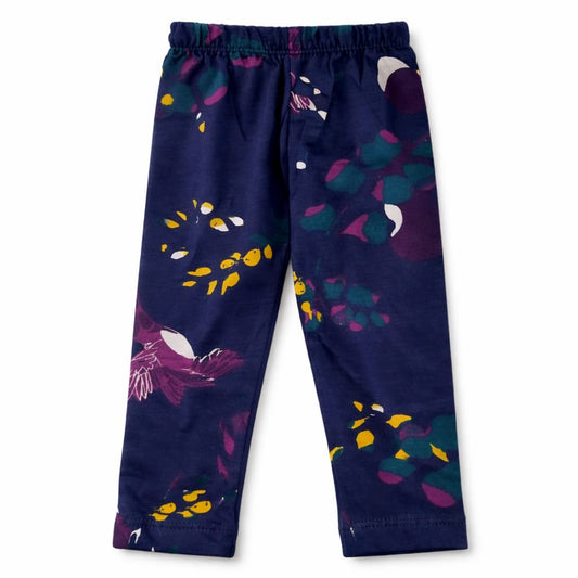 Midnight Bloom Navy Leggings – Kids Floral Cotton Tights