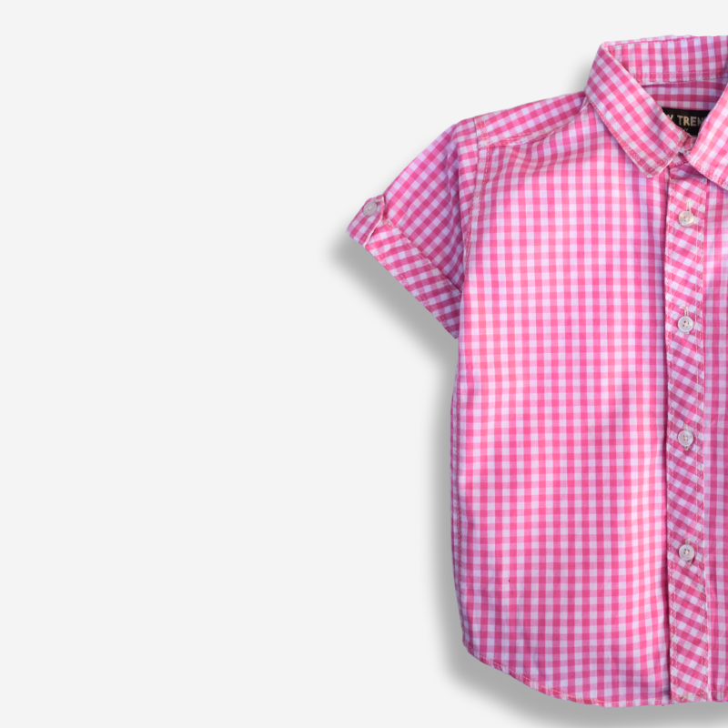 Pink Ghingham Cotton Shirt