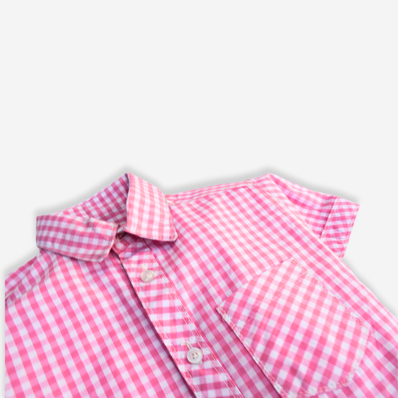 Pink Ghingham Cotton Shirt