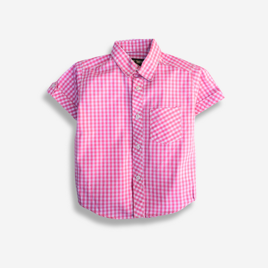 Pink Ghingham Cotton Shirt