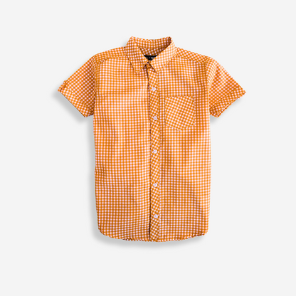 Popsicle Orange Gingham Shirt 🍊✨