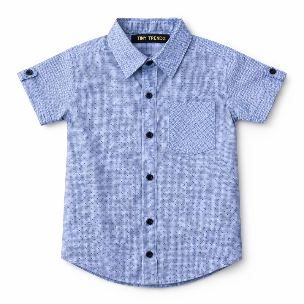 Blue Micro-Check Classic Shirt – Soft Cotton