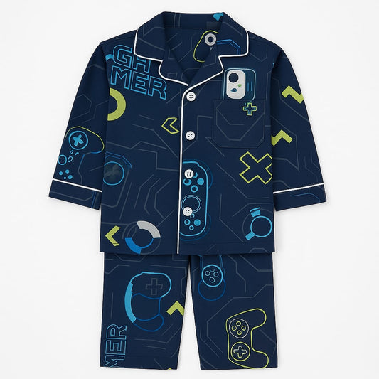 Game Mode Cotton Full Sleeves Night Suit