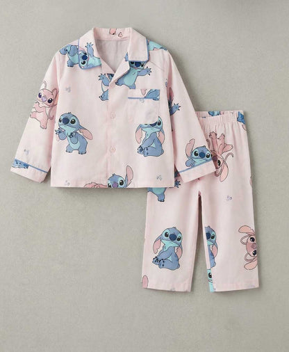 Stitchy Dreams Pink Night Suit