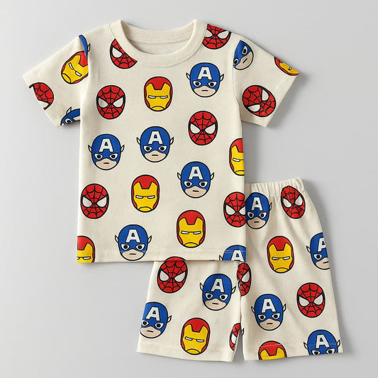 Marvel Heroes Cotton Combo – Shirt & Shorts Set