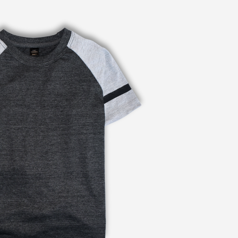Charcoal Gray Raglan T-Shirt for Kids