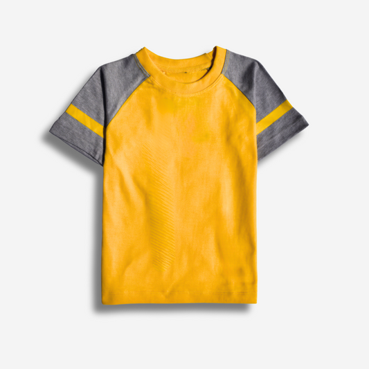 Yellow & Gray Raglan Tee ⚡🎽