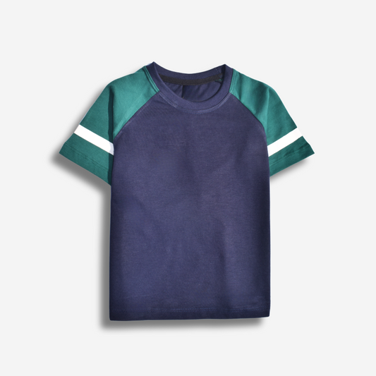 Navy & Green Raglan Tee 🌟👕