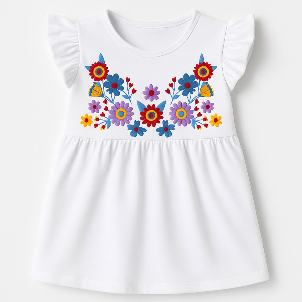 🌸 Blossom Joy Puff Print Frock