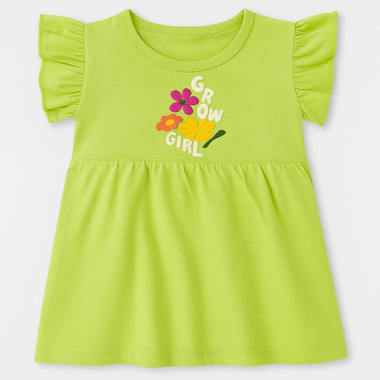 Puff Petals green Frock