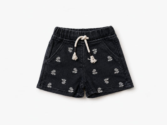 Tiny Bloom Denim Shorts