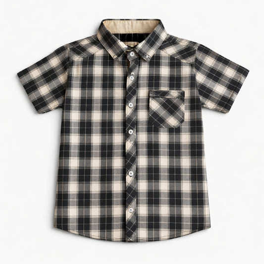 Midnight Check Casual Shirt for Kids