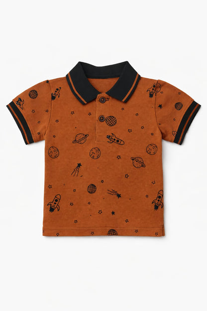 Cosmic Rust Pique Polo Shirt