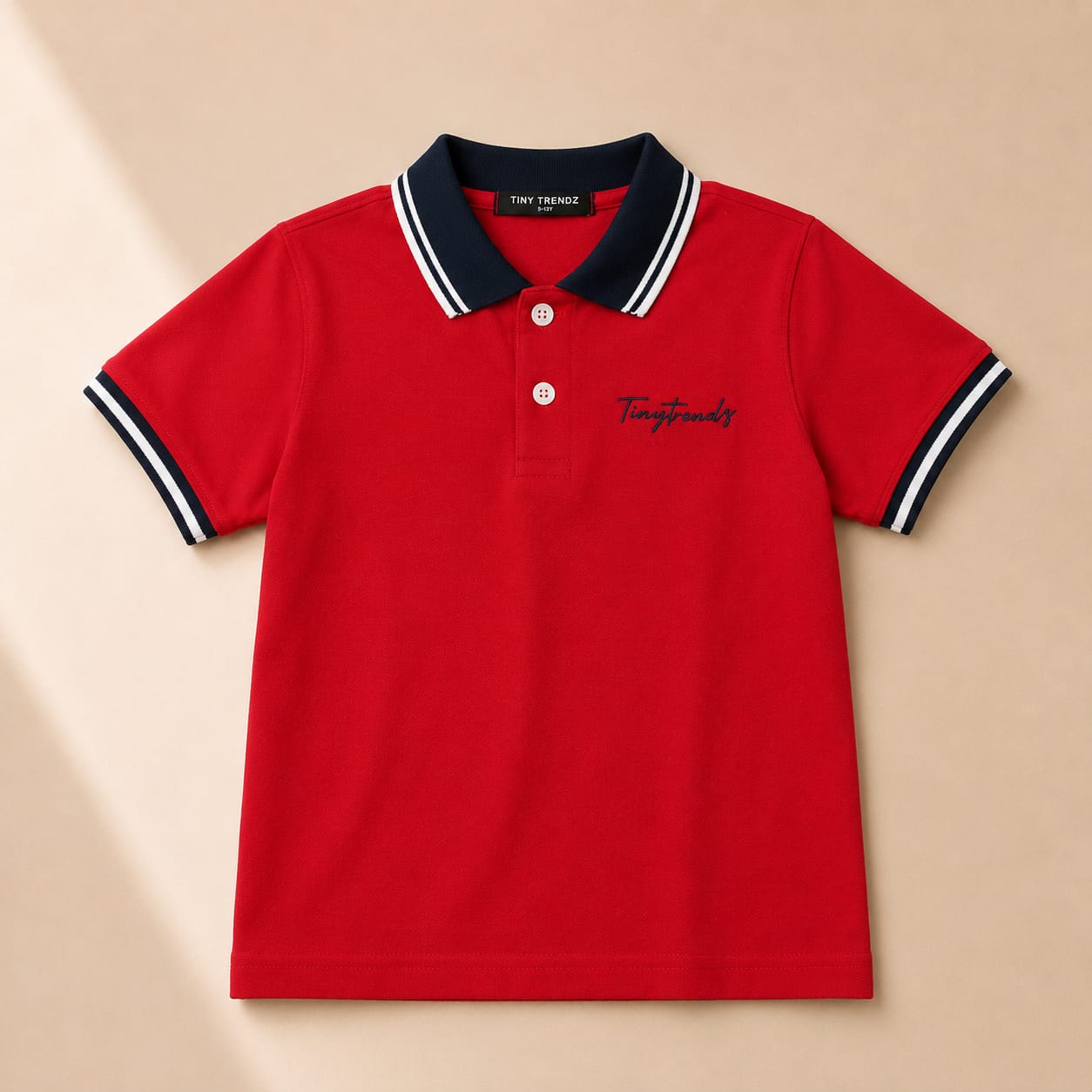 TinyTrendz Red Crimson Classic Polo Tee