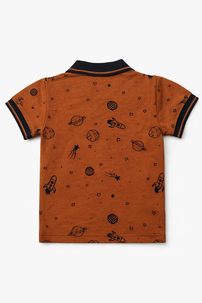 Cosmic Rust Pique Polo Shirt