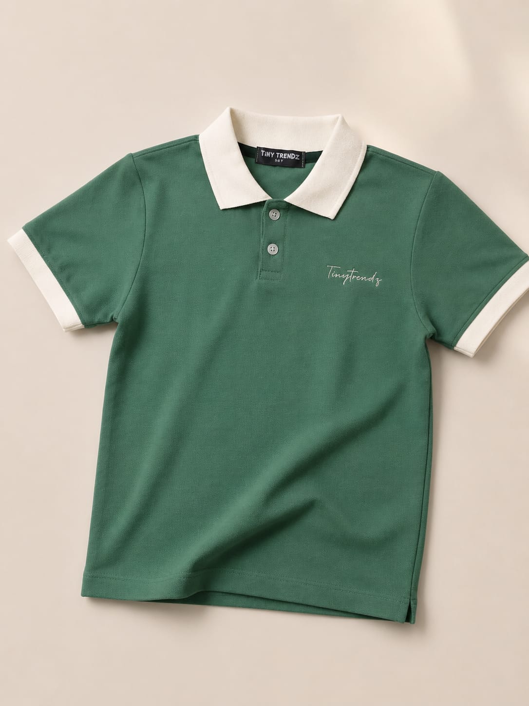 TinyTrendz Sage Green Classic Polo Tee