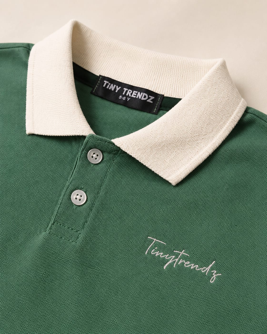 TinyTrendz Sage Green Classic Polo Tee