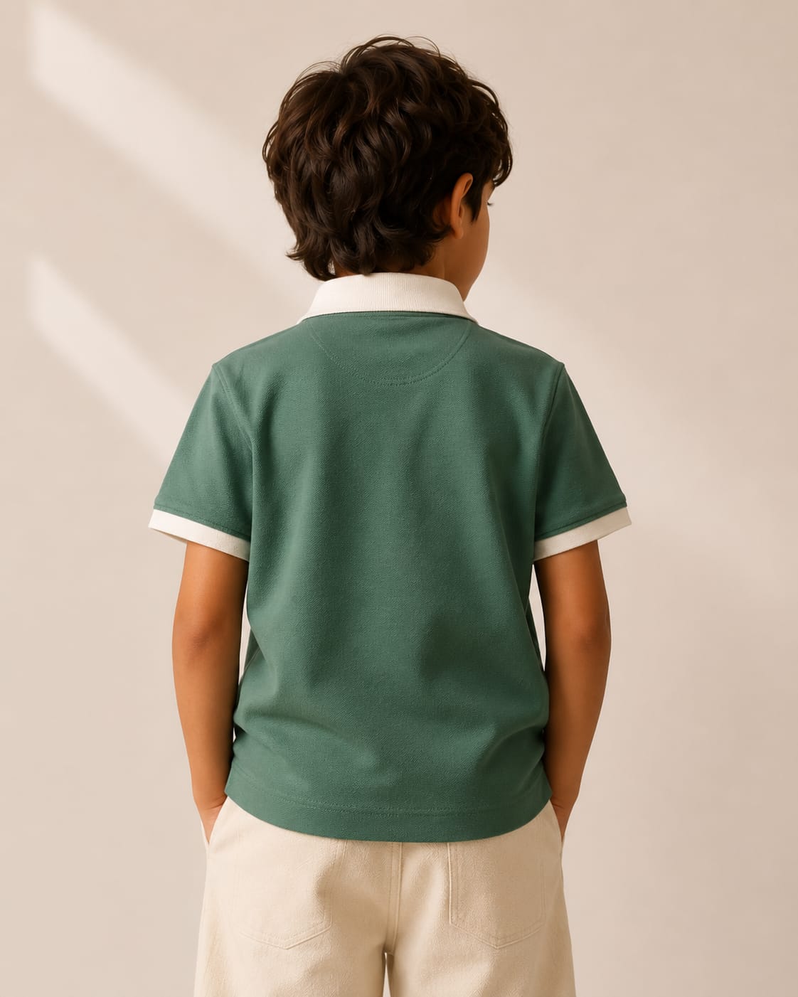 TinyTrendz Sage Green Classic Polo Tee