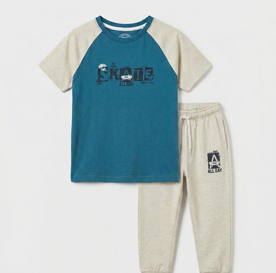 Board Slide Co-ord Set – Blue & Grey