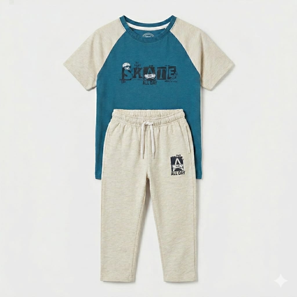 Board Slide Co-ord Set – Blue & Grey