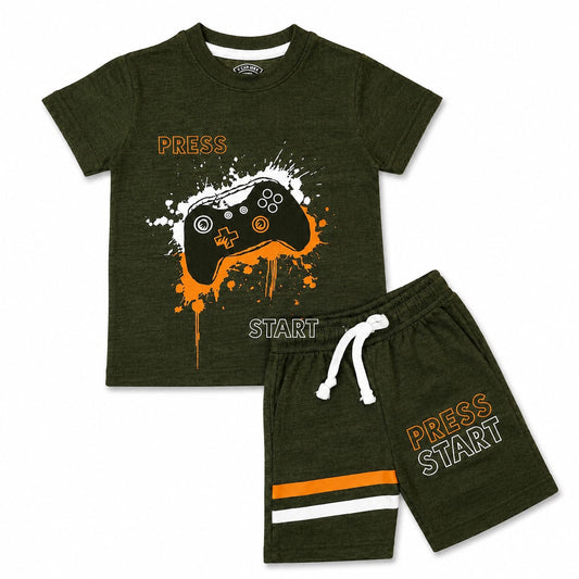 Press Start Boys Stretch Micro Rib Co-ord Set