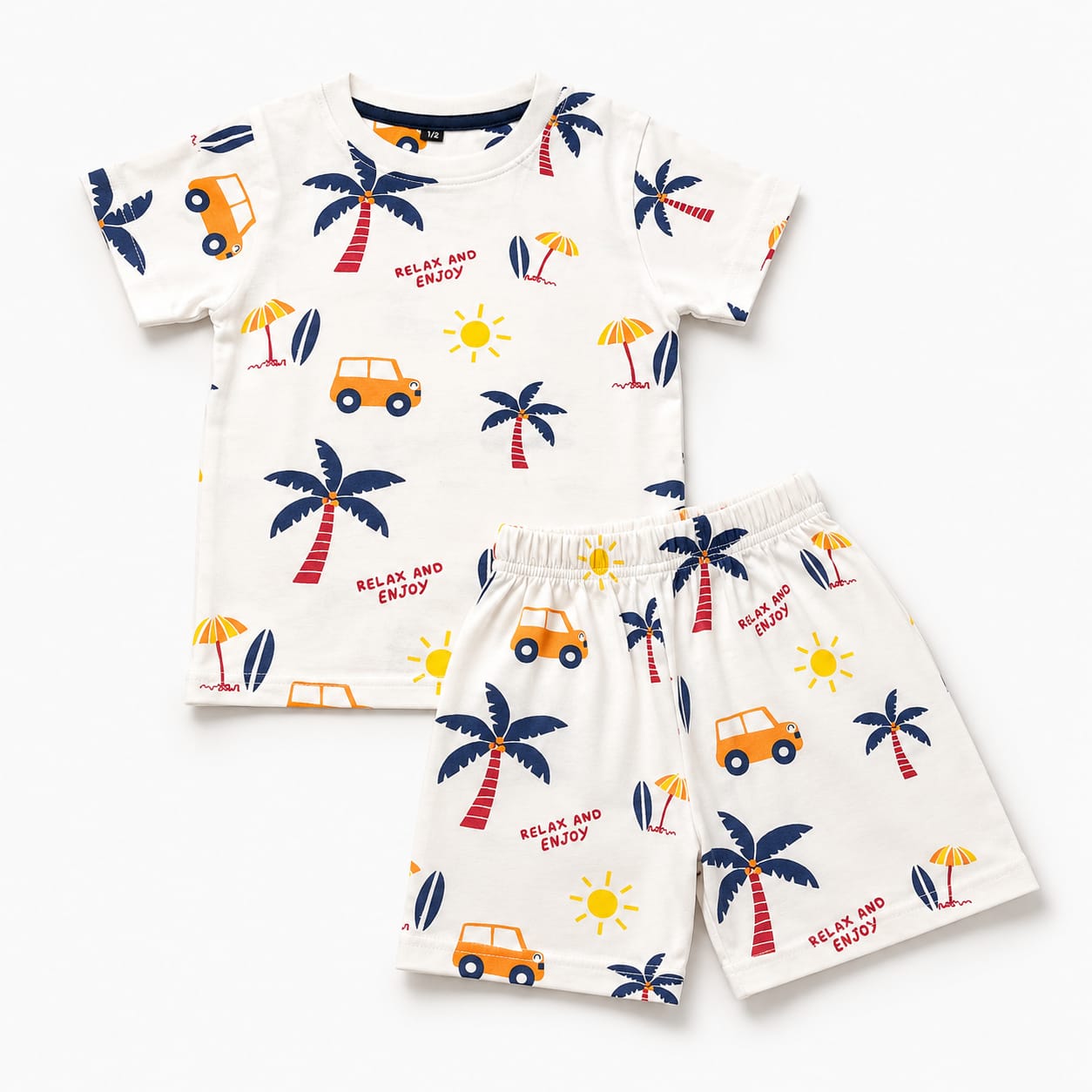 TinyTrendz Beach Adventure Kids Summer Co-ord Set