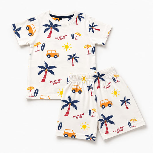 TinyTrendz Beach Adventure Kids Summer Co-ord Set