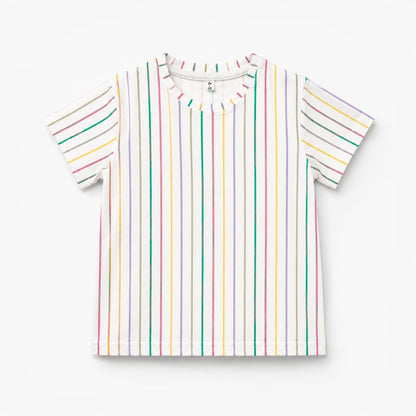 Pastel Rainbow Stripes Kids Cotton Co-Ord Set