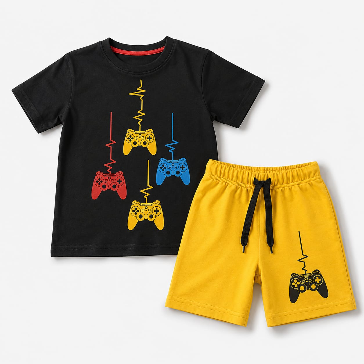 Kids Cartoon Character Full Sleeve T-Shirt – Rust Orange Cotton Tee