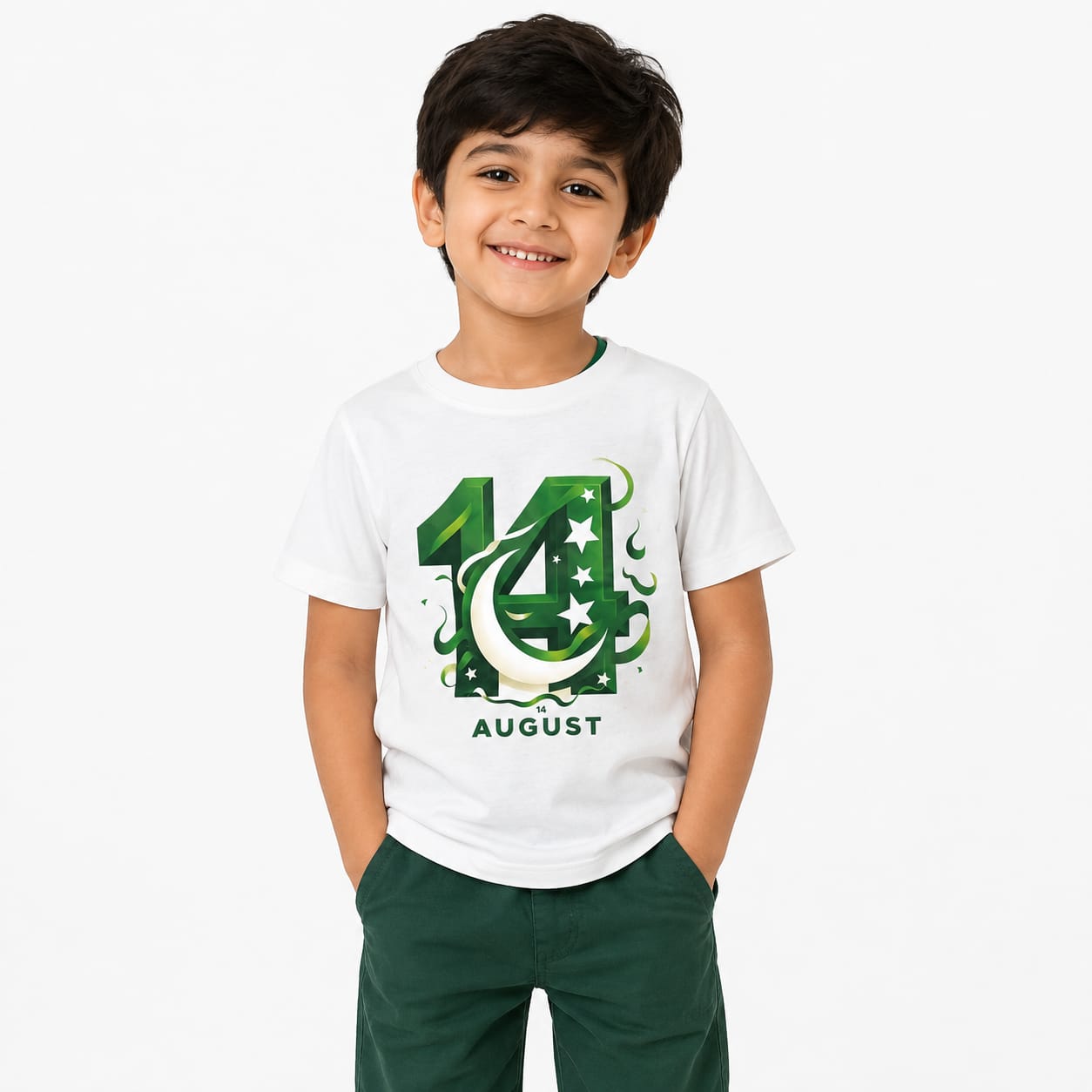 Limited Edition 14 August Crescent Kids T-Shirt – Pakistan Independence Day