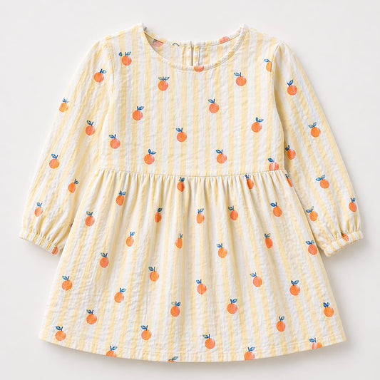 Sunshine Citrus Girls Cotton Frock