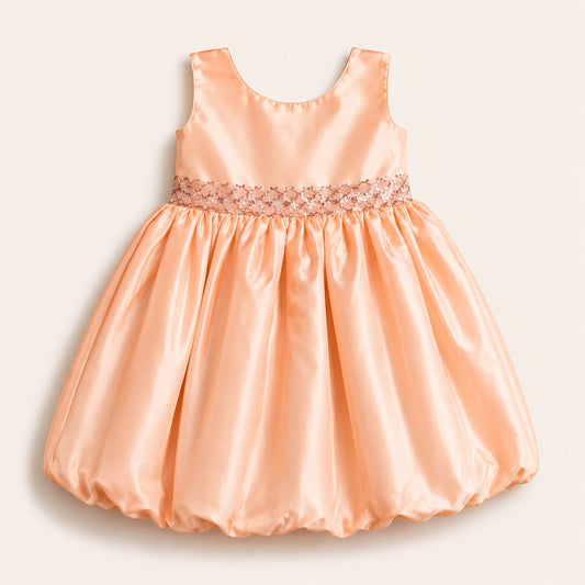 Peach Princess Shimmer Party Dress