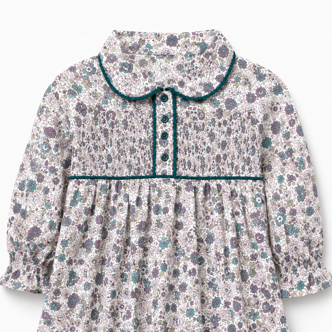 Girls Floral Smocked Dress
