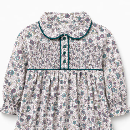 Girls Floral Smocked Dress