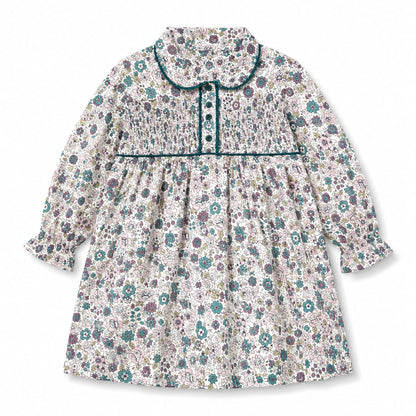 Girls Floral Smocked Dress