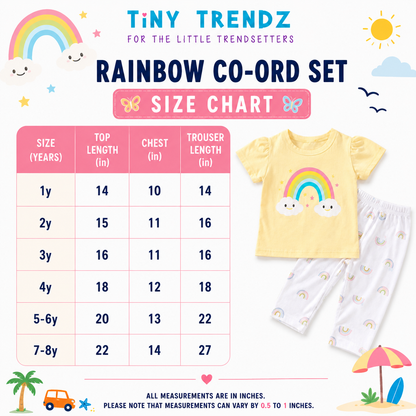 TinyTrendz Rainbow Wishes Co-ord Set 🌈☁️