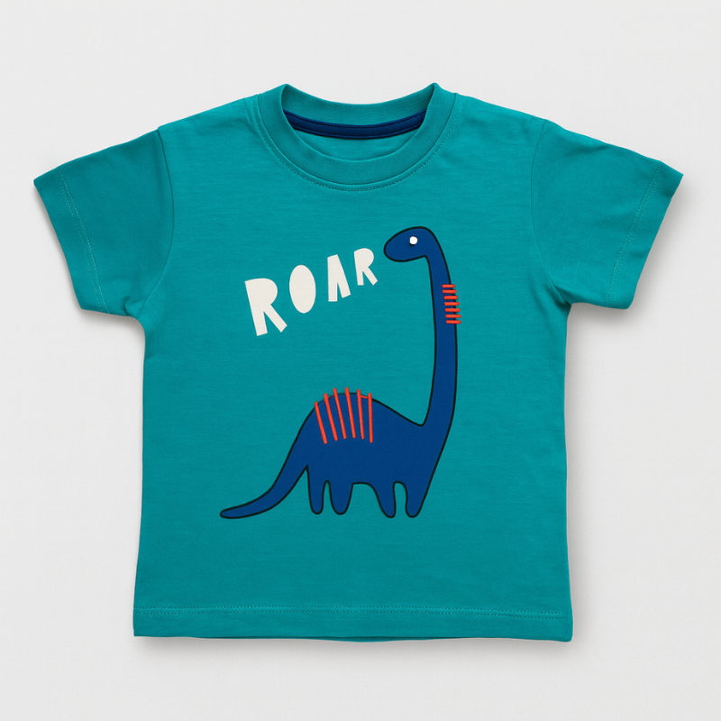 Kids Dino Roar Tee (Teal)