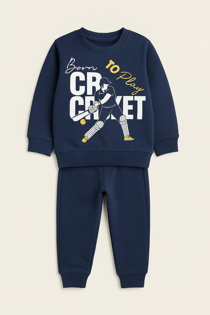Born to Play Cricket Tracksuit – Navy Blue