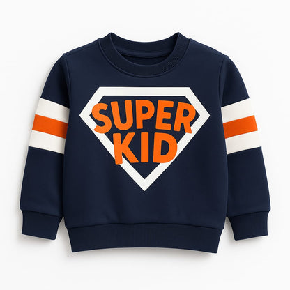 Super Kid Navy Fleece Sweatshirt