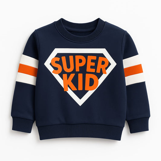 Super Kid Navy Fleece Sweatshirt