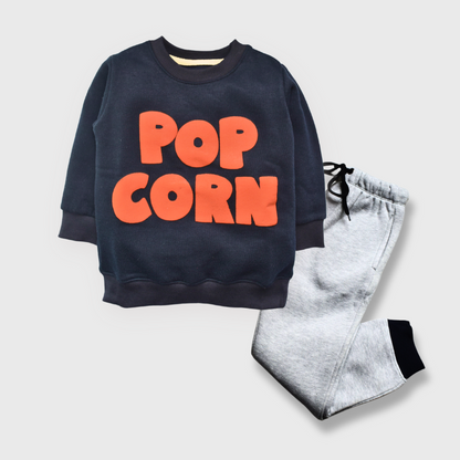 Popcorn Navy Fleece Tracksuit / 2 piece Pajama set