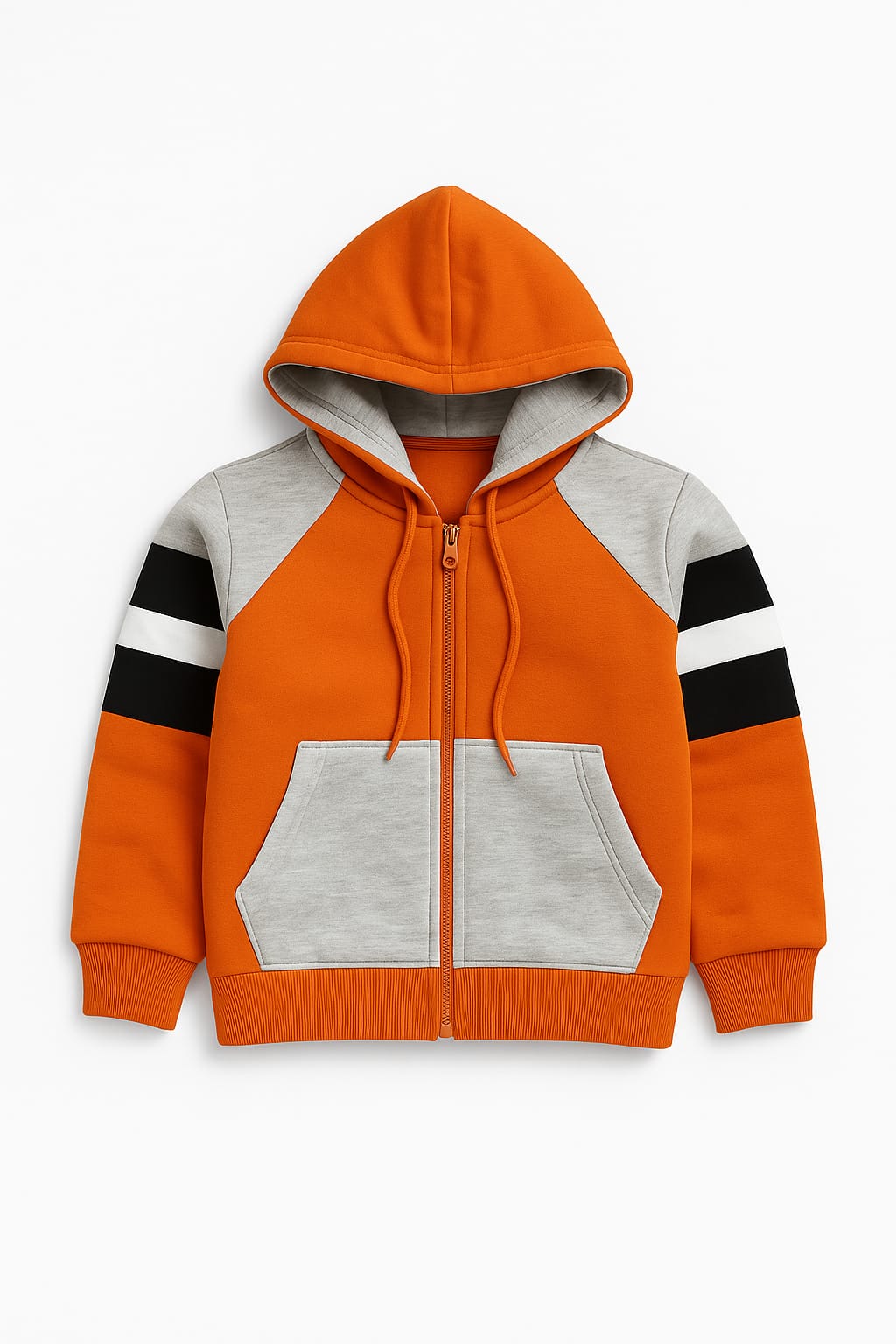 Orange & Grey hoodie Set