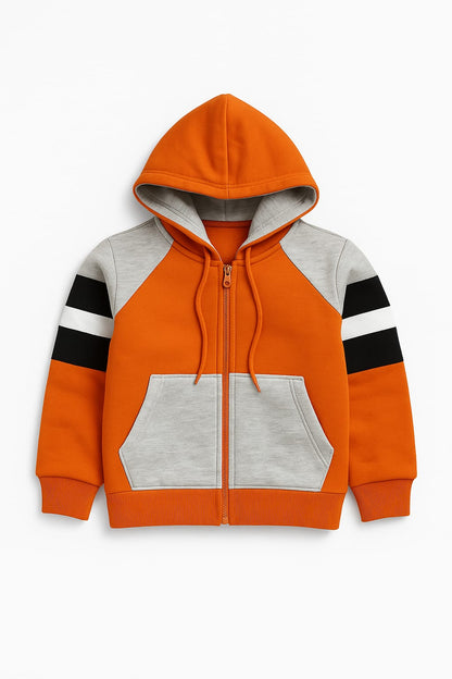 Orange & Grey hoodie Set