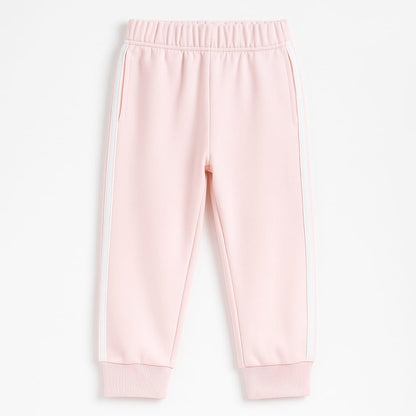 Blush Pink Fleece Joggers with White Side Stripes – TinyTrendz