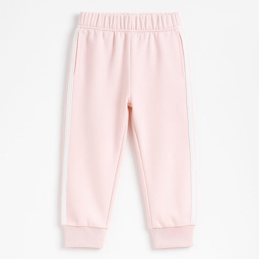 Blush Pink Fleece Joggers with White Side Stripes – TinyTrendz