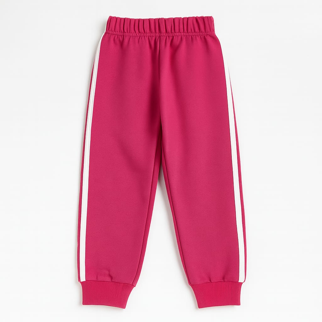 Hot Pink Fleece Joggers with White Side Stripes – TinyTrendz